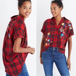Madewell Embroidered Central Shirt in Dahl Plaid